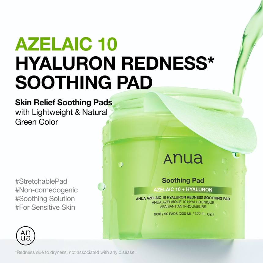 ANUA SOOTHING PAD AZELAIC 10+ HYALURON 90 PADS