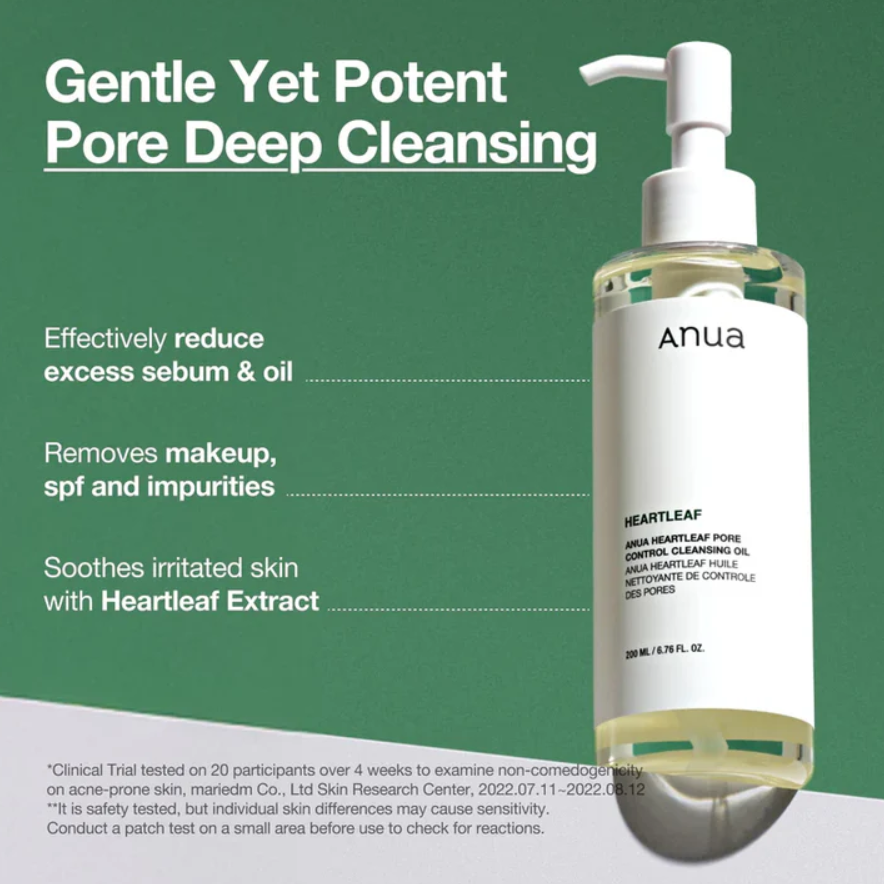 ANUA – Huile Nettoyante Démaquillante Heartleaf Pore Control – 200 ml
